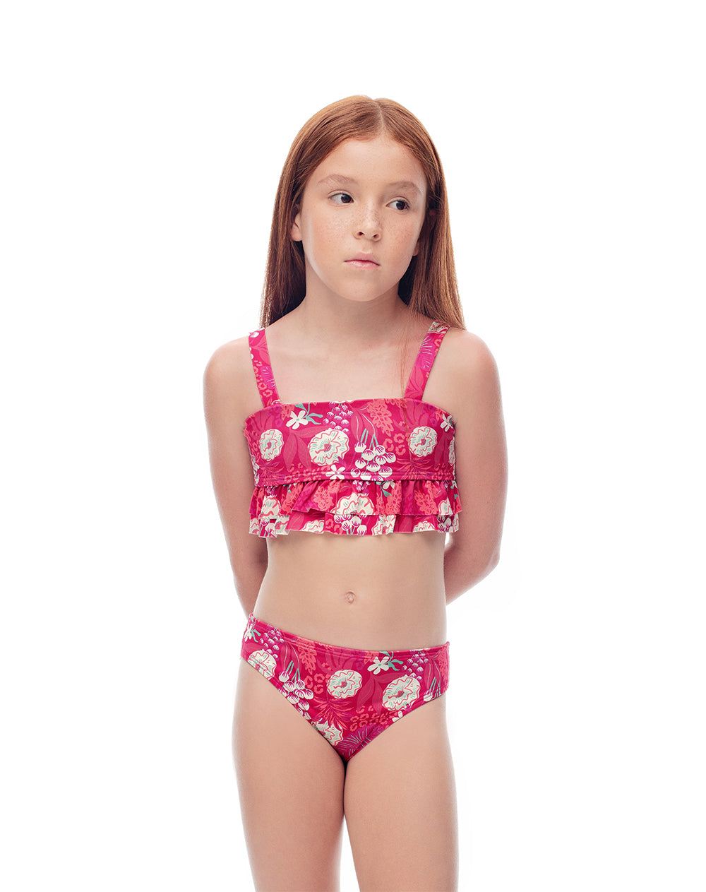 Vestido de baño rosado estampado