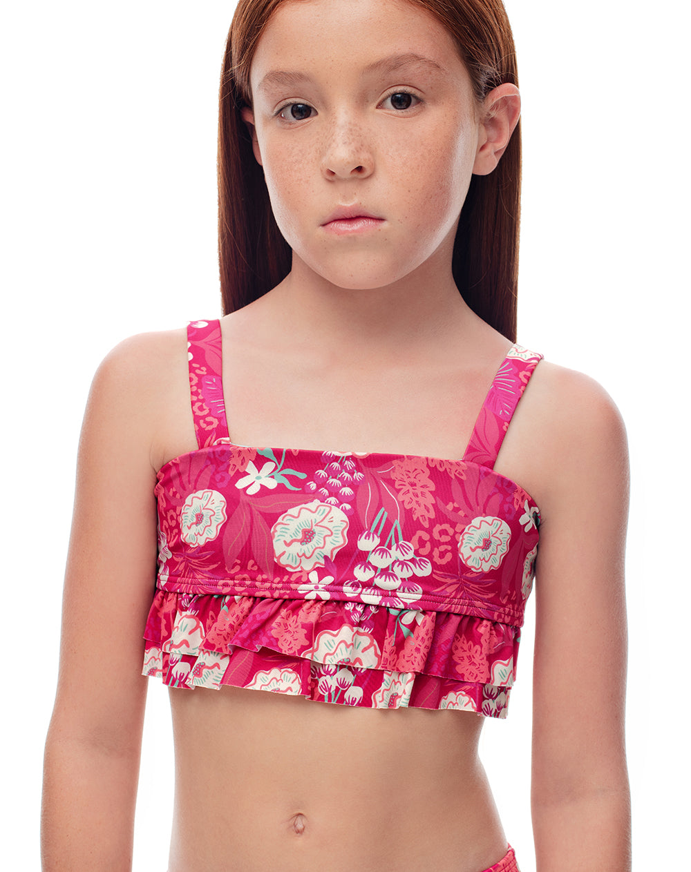 Vestido de baño rosado estampado