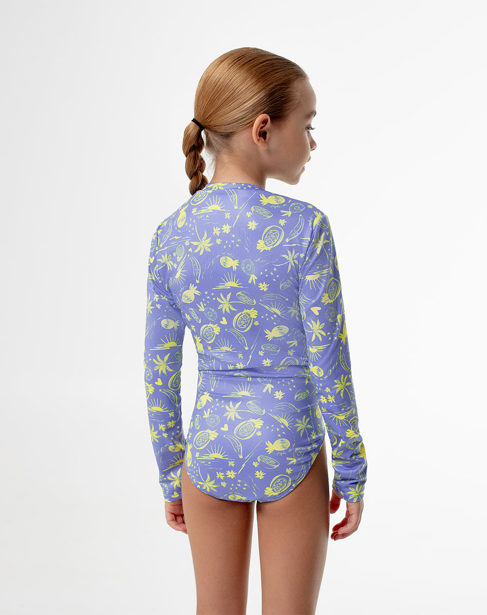 Vestido de baño azul estampado