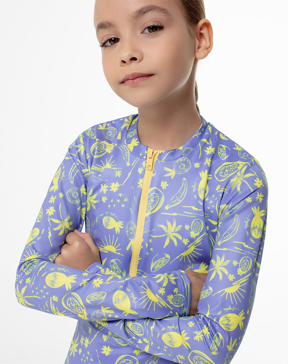 Vestido de baño azul estampado