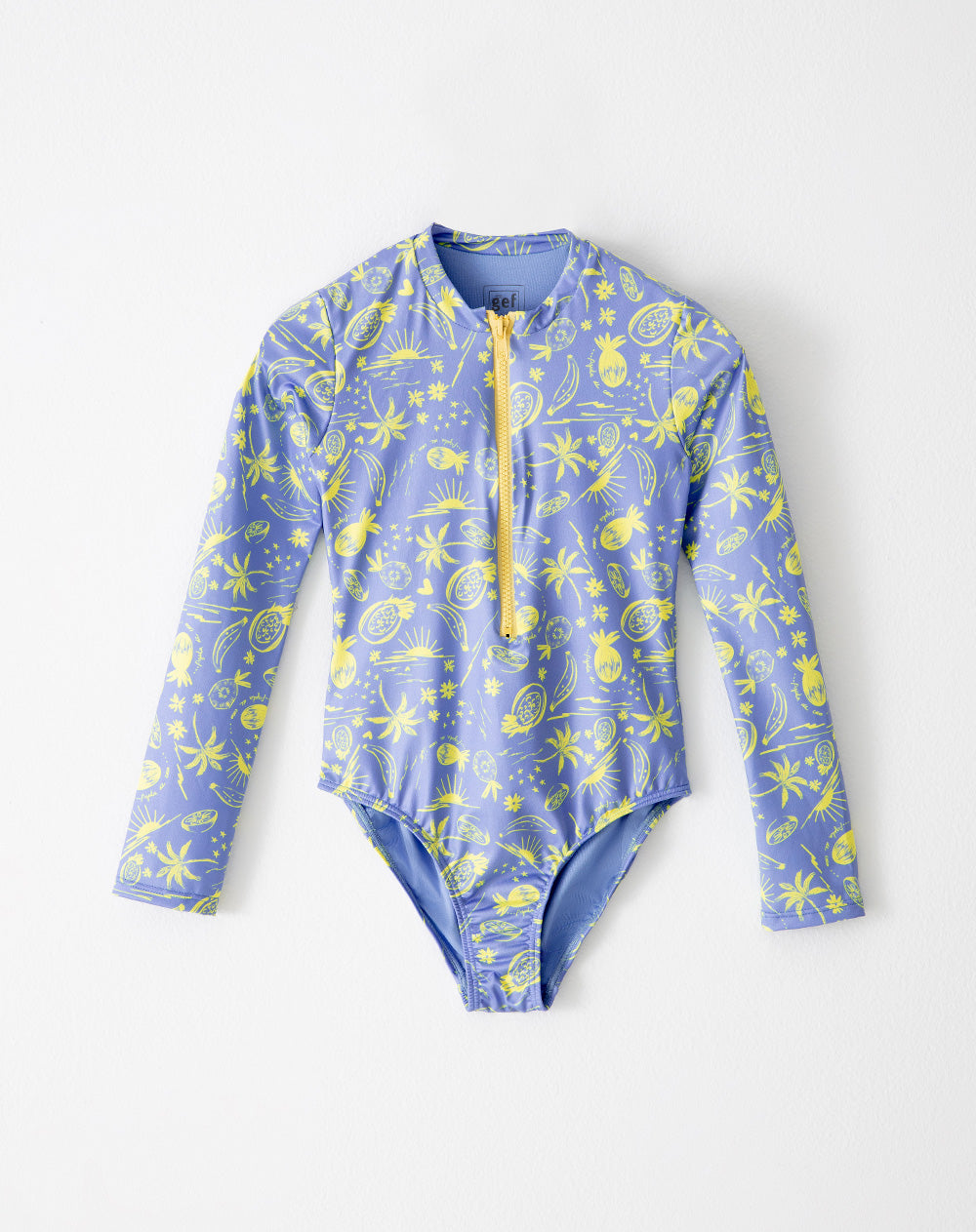 Vestido de baño azul estampado