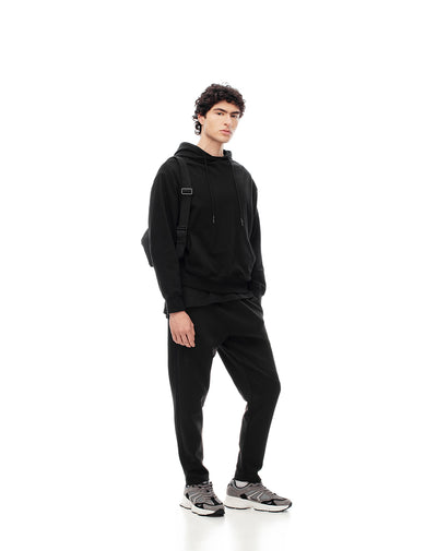 Jogger relaxed fit tiro medio negro
