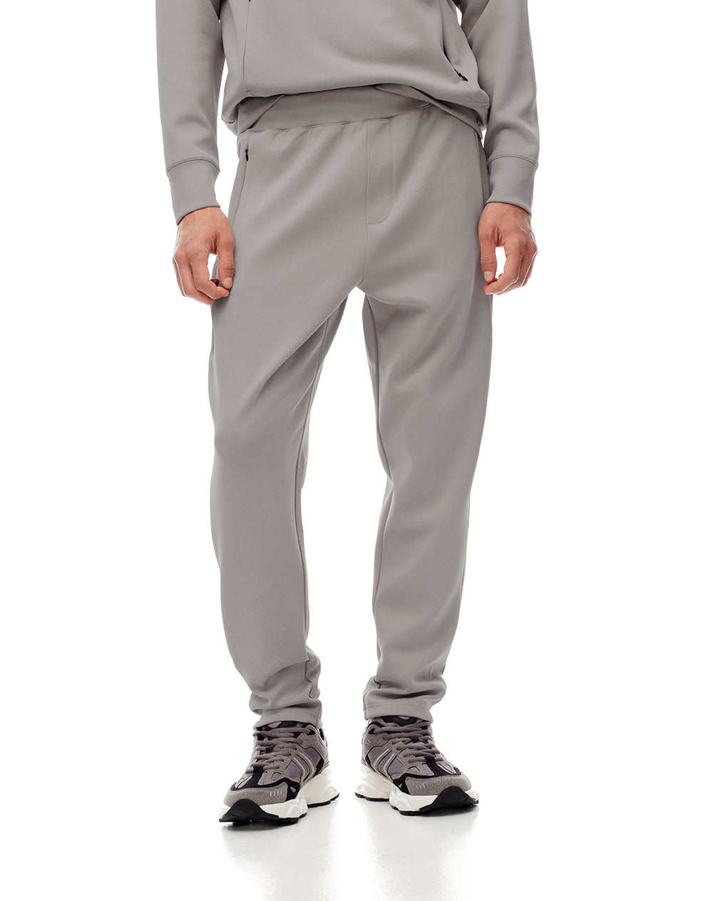 Jogger relaxed fit tiro medio taupe