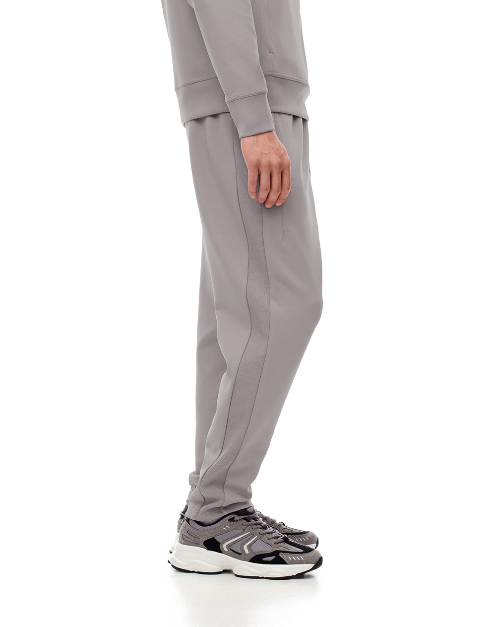 Jogger relaxed fit tiro medio taupe