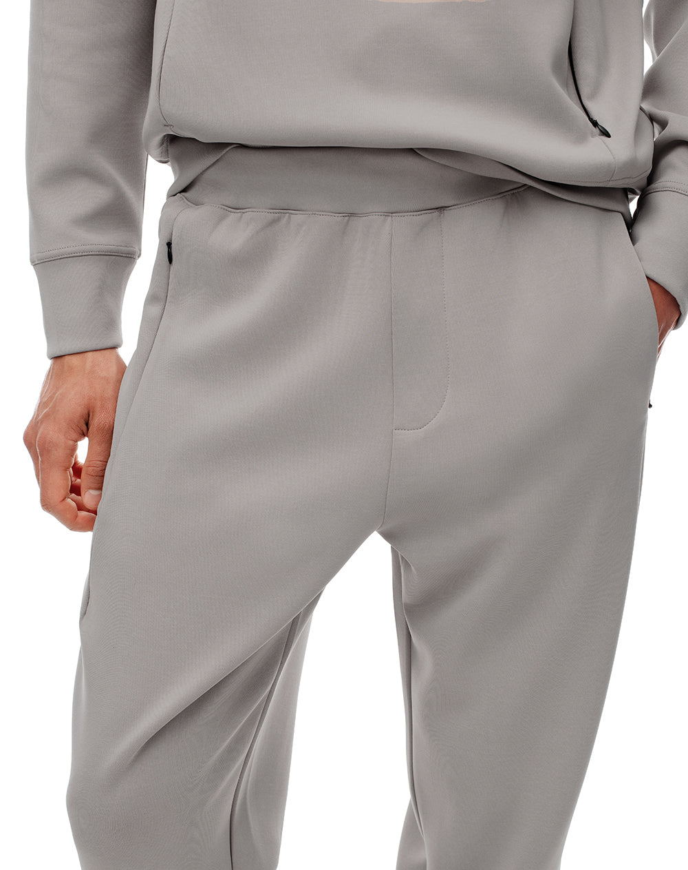 Jogger relaxed fit tiro medio taupe