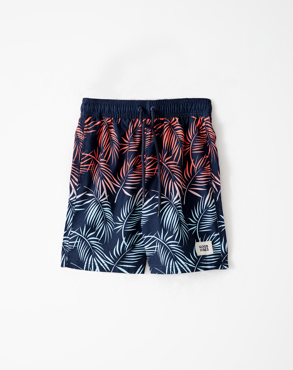 Pantaloneta azul estampado