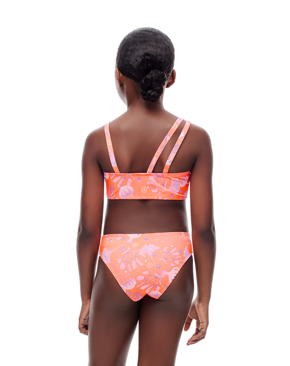 Vestido de baño naranja estampado