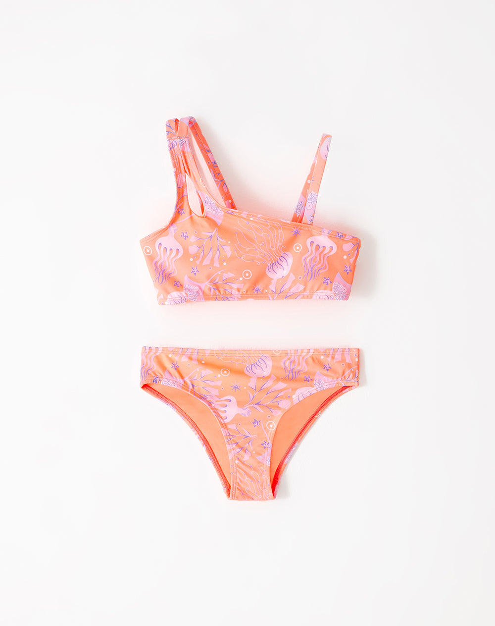 Vestido de baño naranja estampado