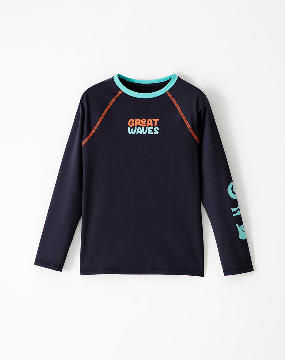 Camiseta regular fit manga larga azul