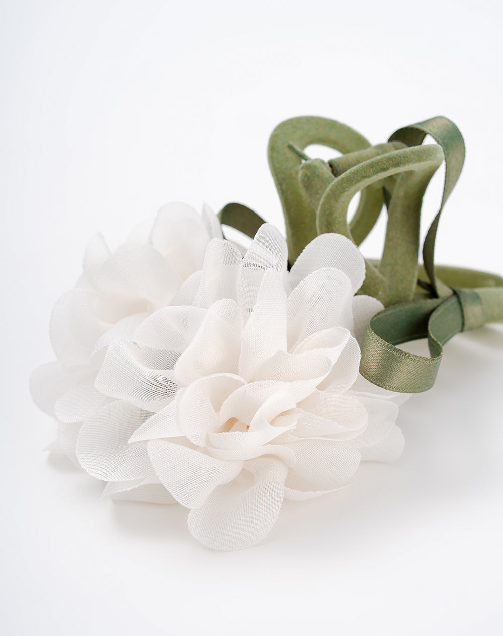 Pinza para el cabello con detalle floral verde mujer