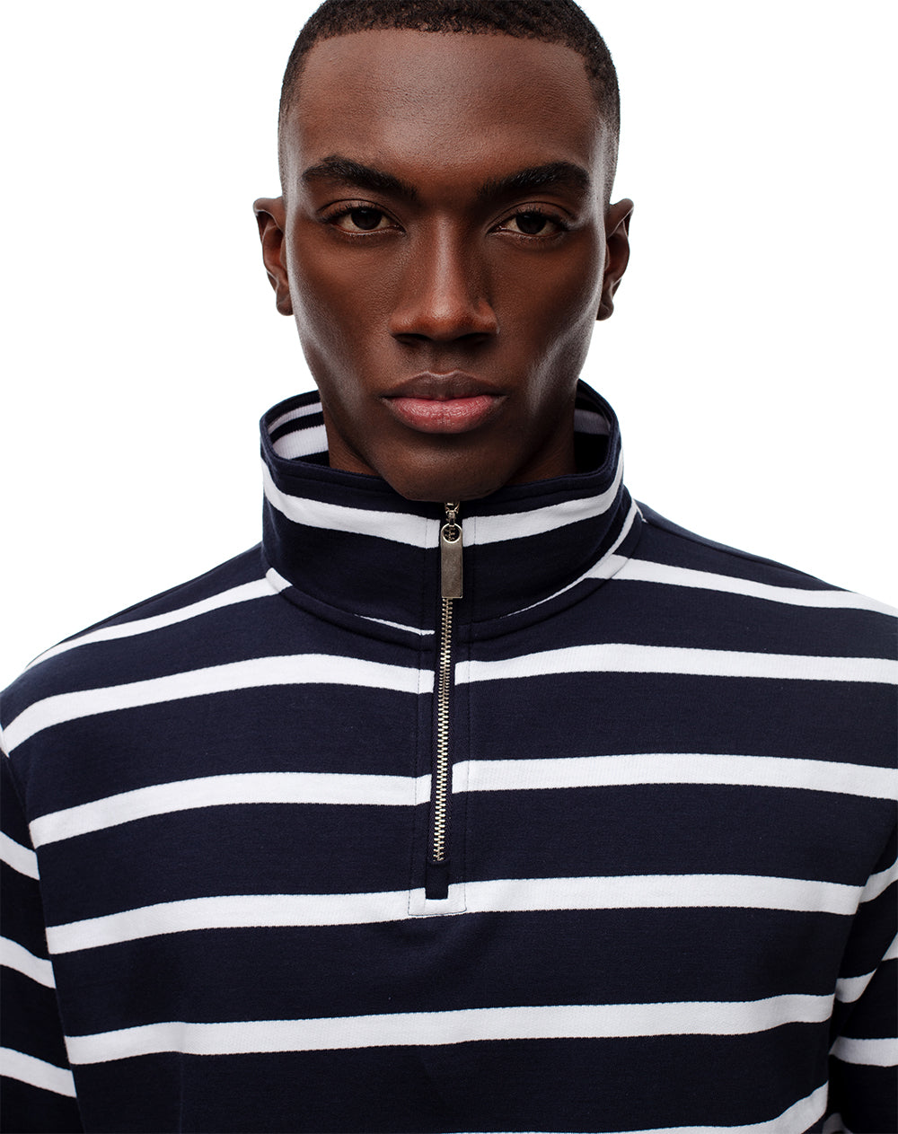 Buzo regular fit azul rayas