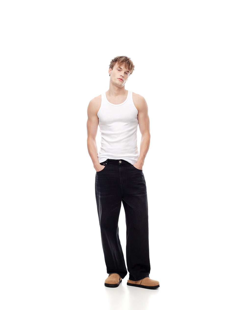 Camisilla slim algodón blanca hombre