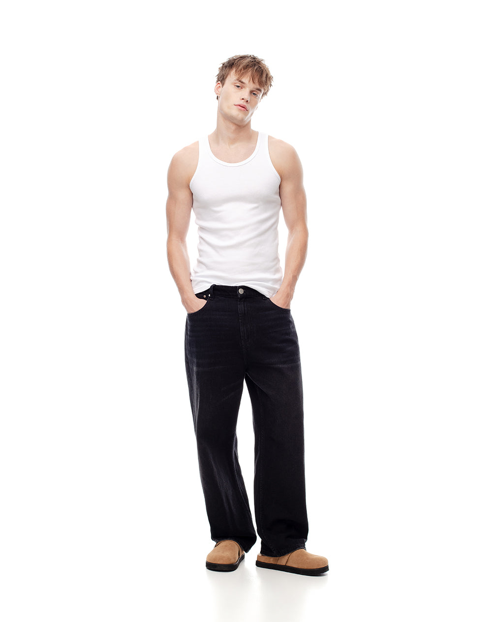 Camisilla slim algodón blanca hombre