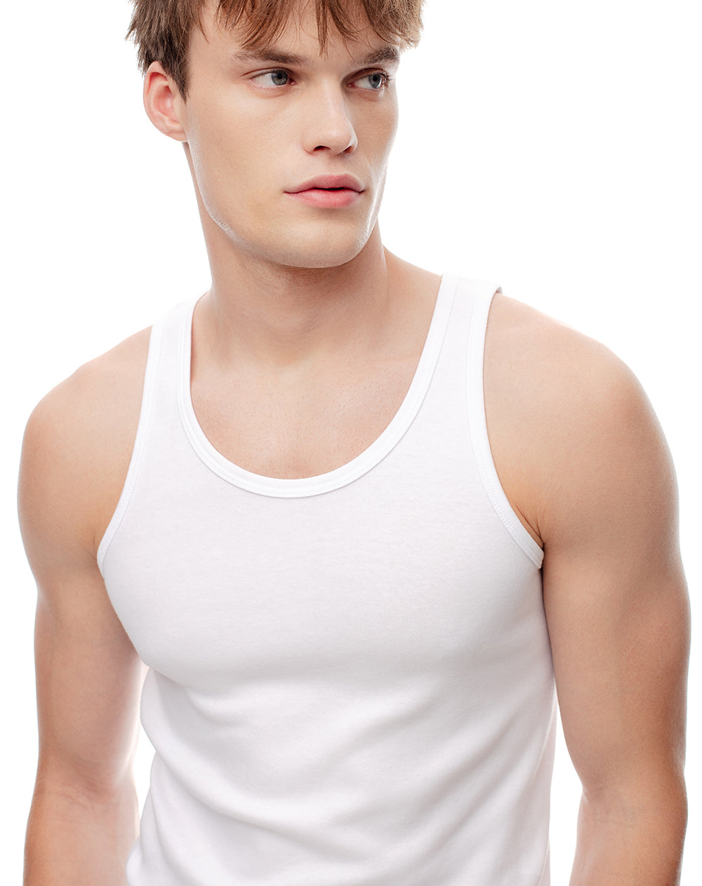 Camisilla slim algodón blanca hombre
