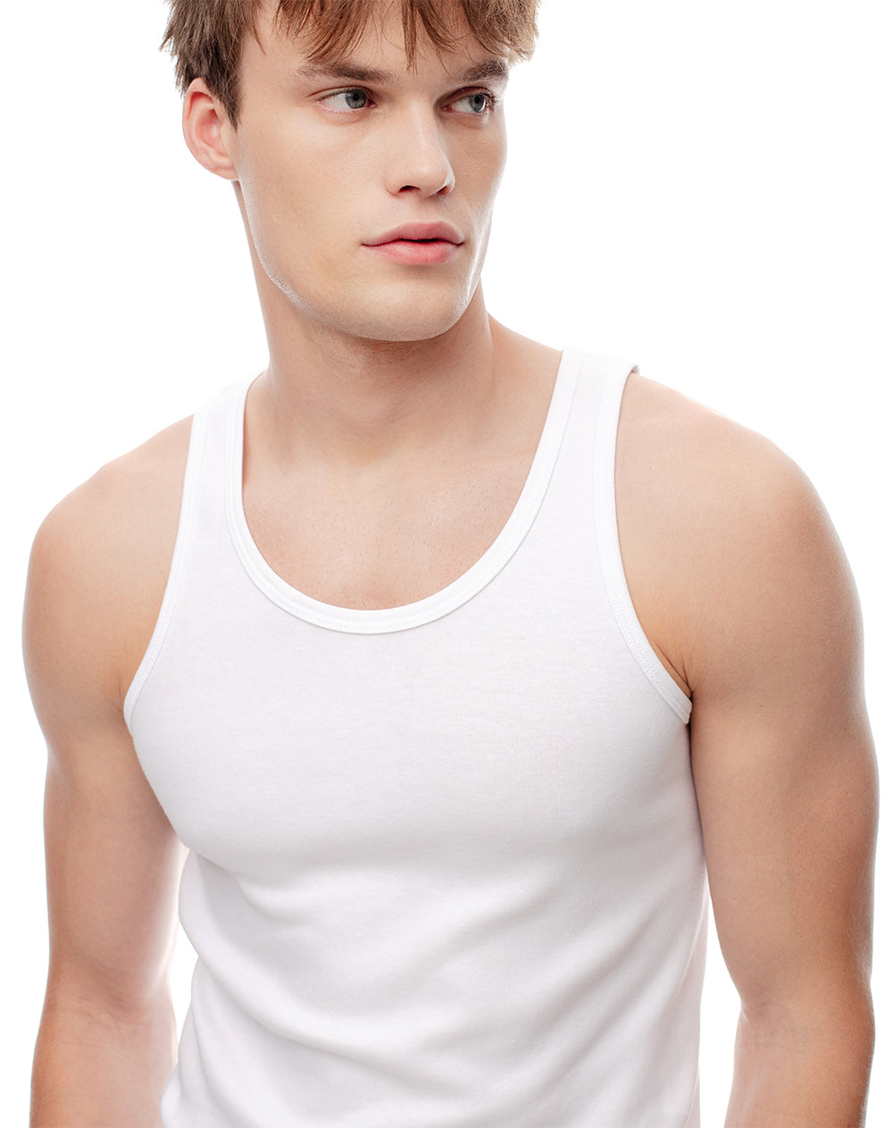 Camisilla slim algodón blanca hombre