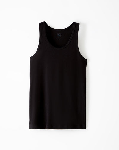 Camisilla slim algodón negra hombre