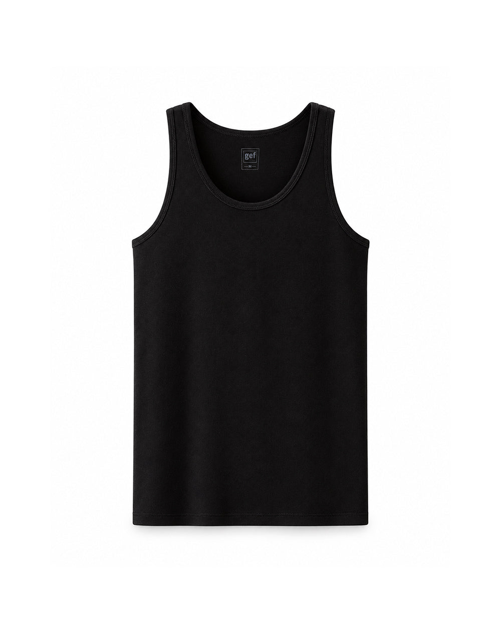 Camisilla slim algodón negra hombre