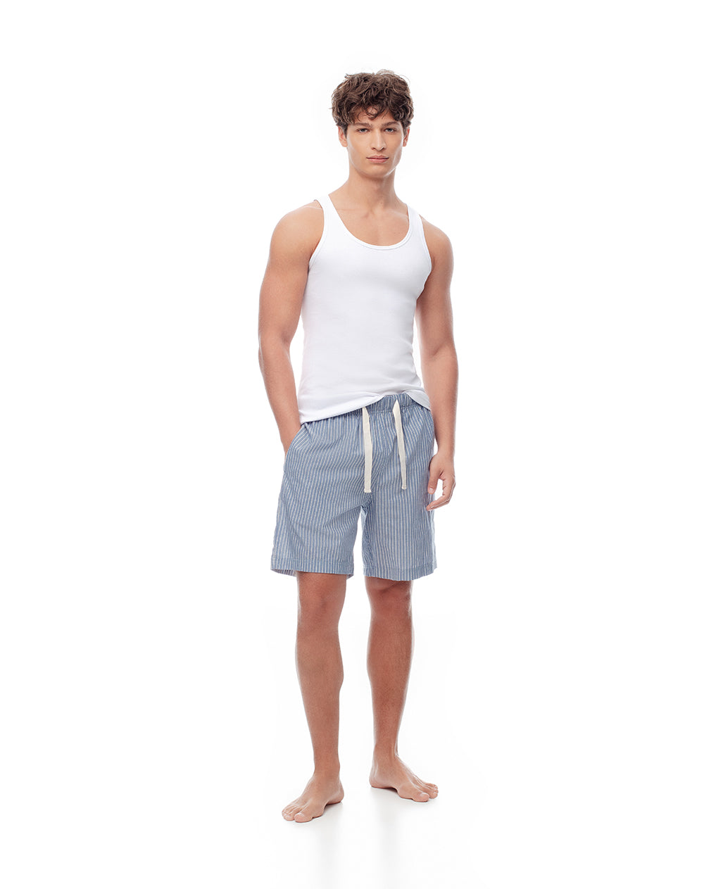 Camisilla slim algodón x3unds blanca hombre