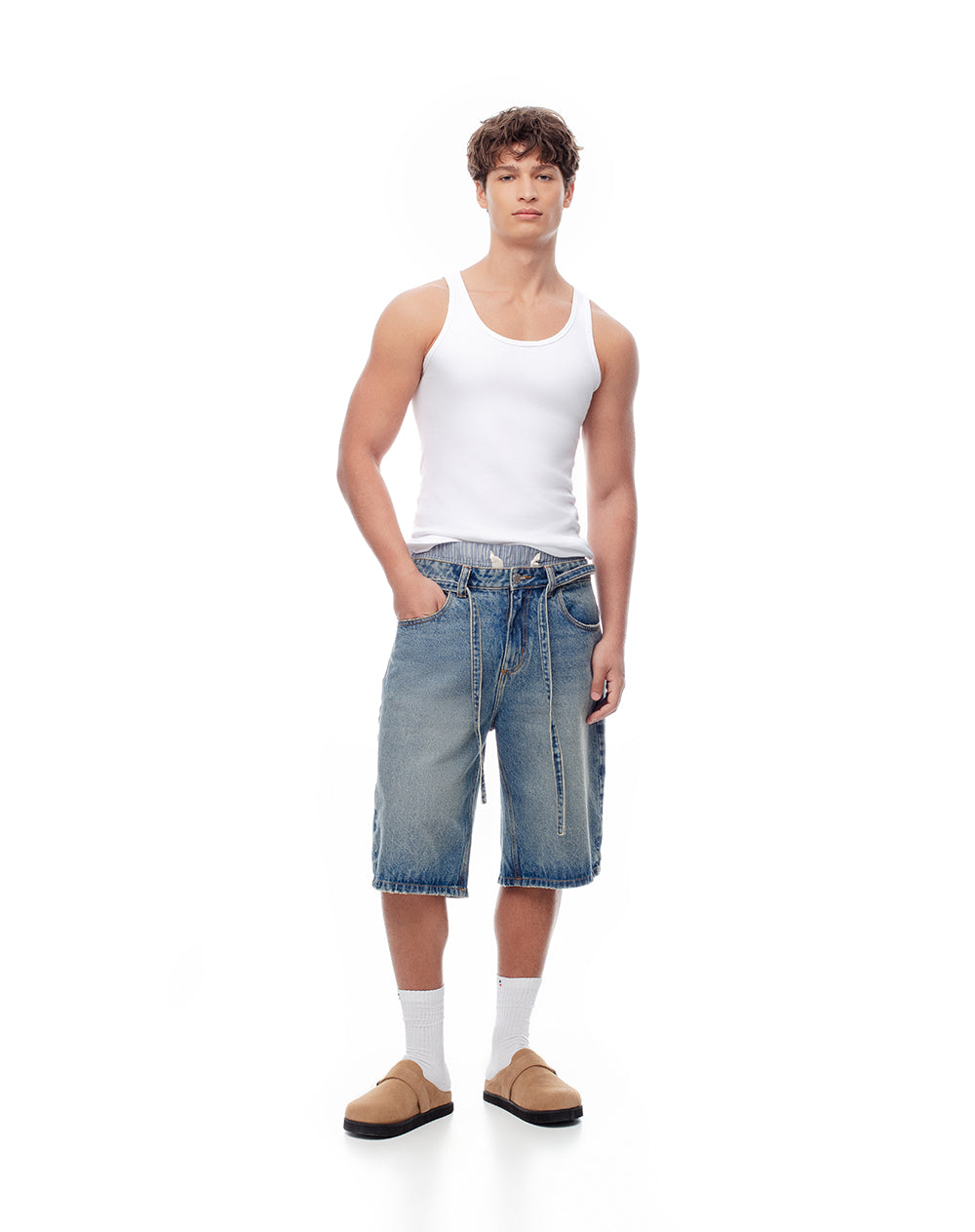 Camisilla slim algodón x3unds blanca hombre