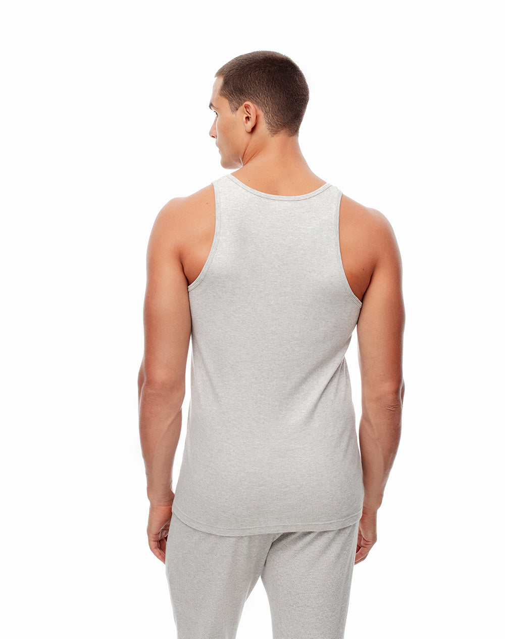 Camiseta slim fit gris jaspeada
