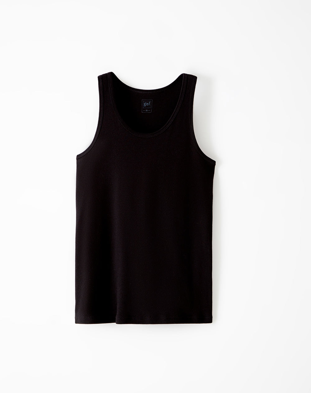 Camisilla slim algodón negra hombre