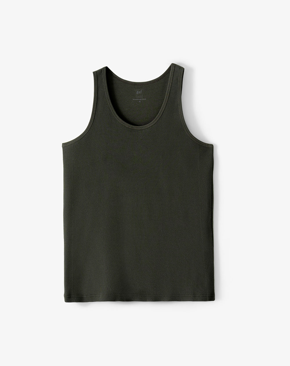 Camisilla slim algodón verde oliva hombre