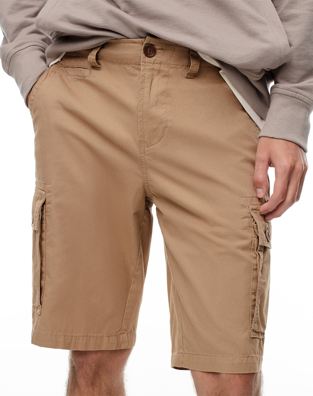 Bermuda Cargo regular fit en drill café