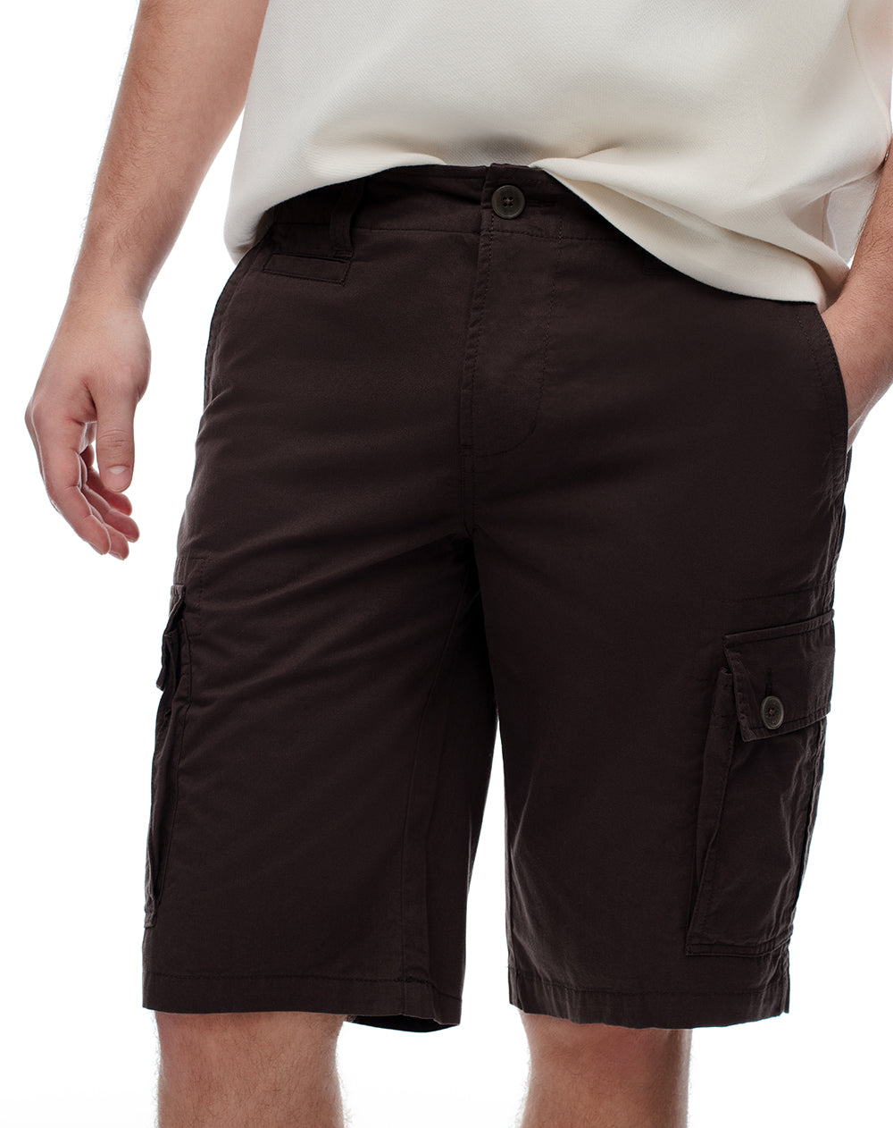 Bermuda regular fit en drill chocolate