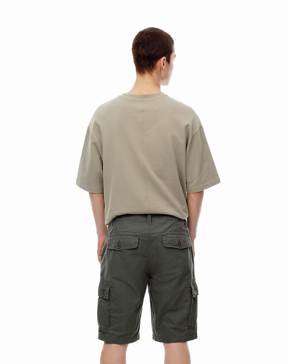 Bermuda Cargo regular fit en drill verde