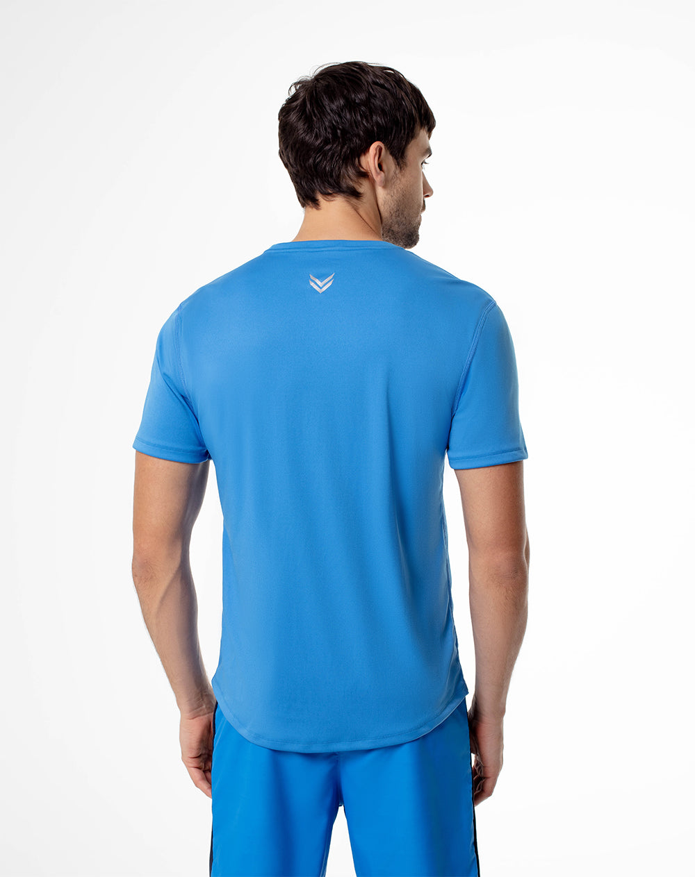 Camiseta slim fit manga corta azul