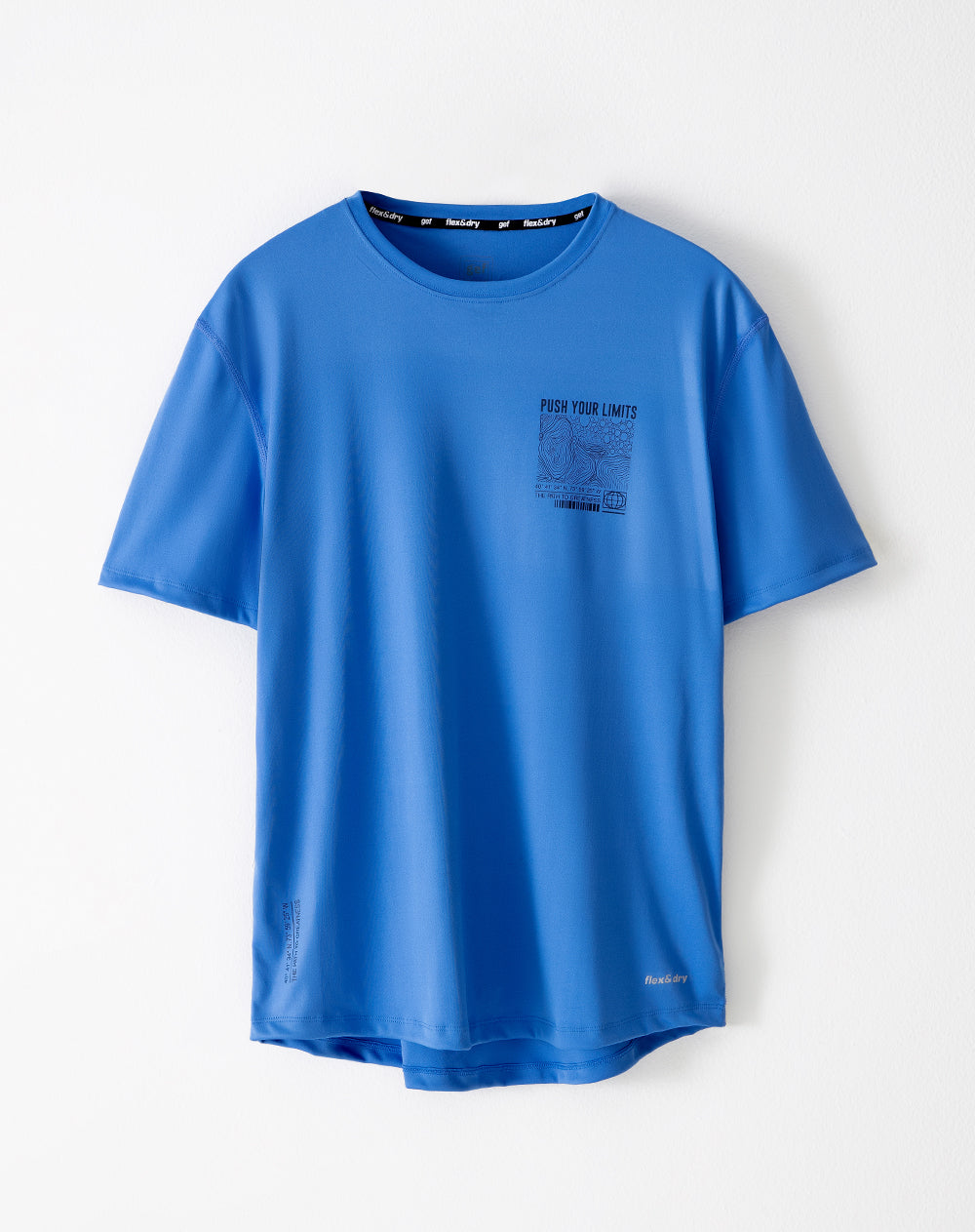 Camiseta slim fit manga corta azul