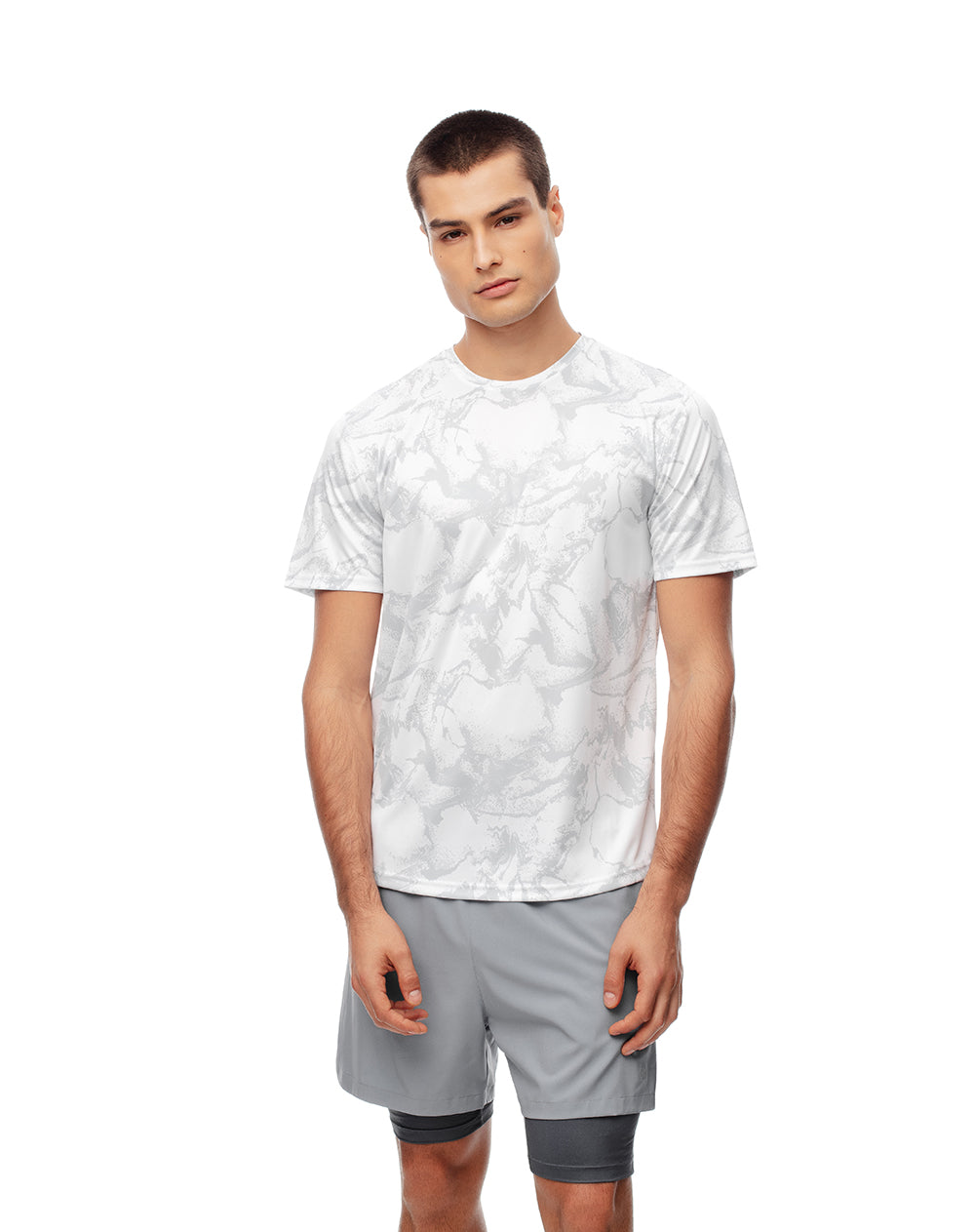 Camiseta deportiva control humedad estampada hombre