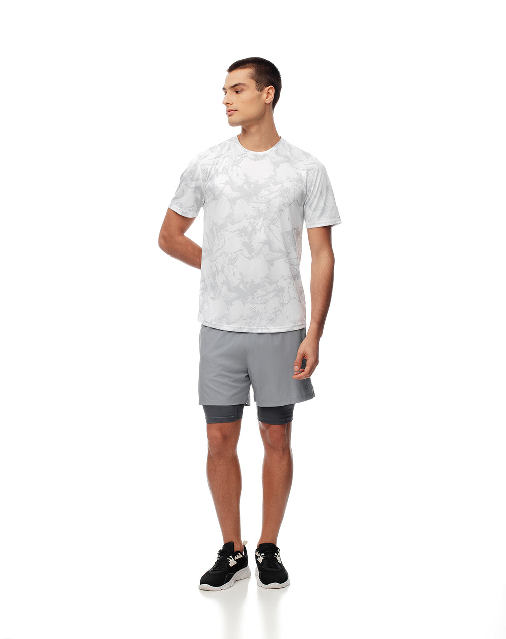 Camiseta deportiva control humedad estampada hombre