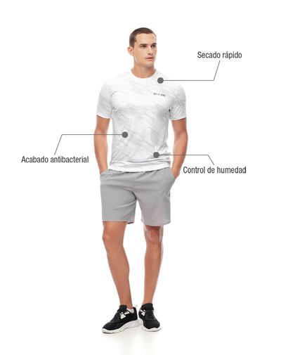 Camiseta deportiva control humedad blanca hombre