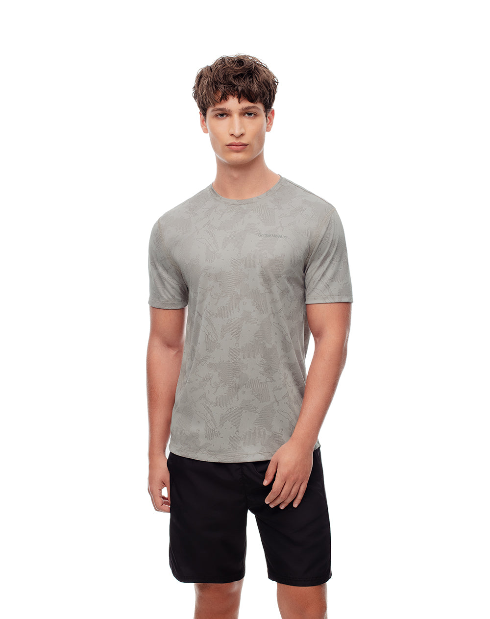 Camiseta deportiva control humedad gris hombre