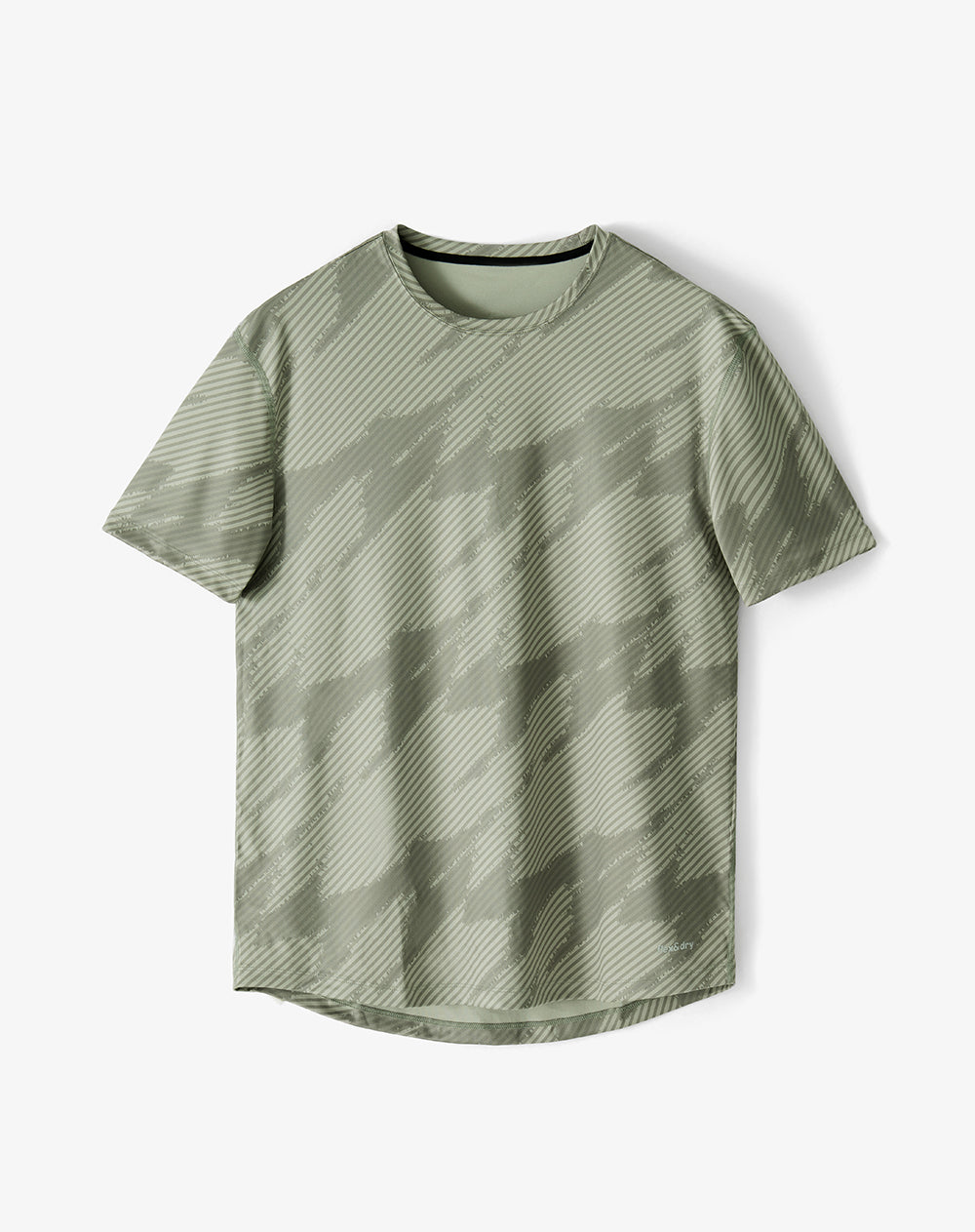Camiseta slim manga corta verde estampada hombre