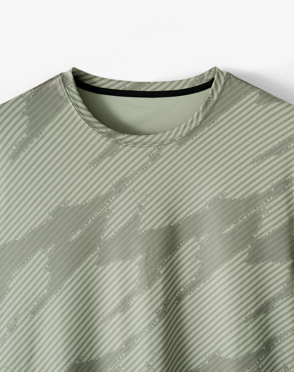 Camiseta slim manga corta verde estampada hombre