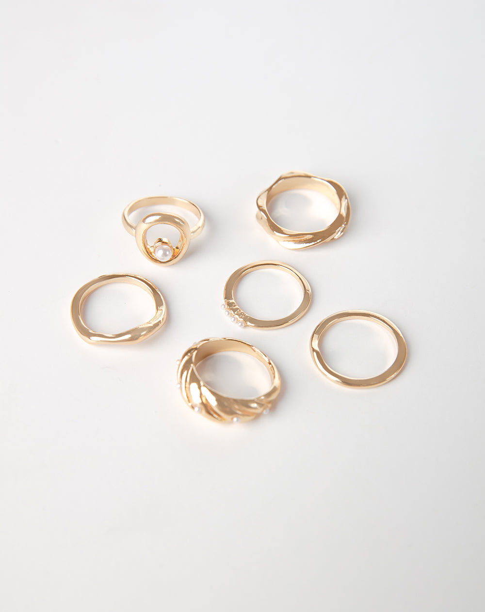 Set de 6 Anillos dorados