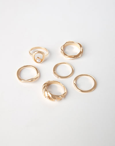 Set de 6 Anillos dorados