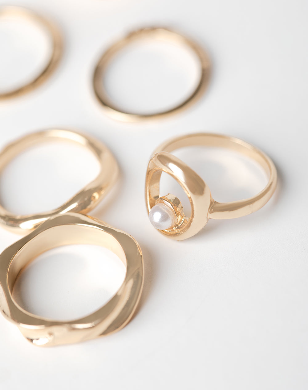 Set de 6 Anillos dorados