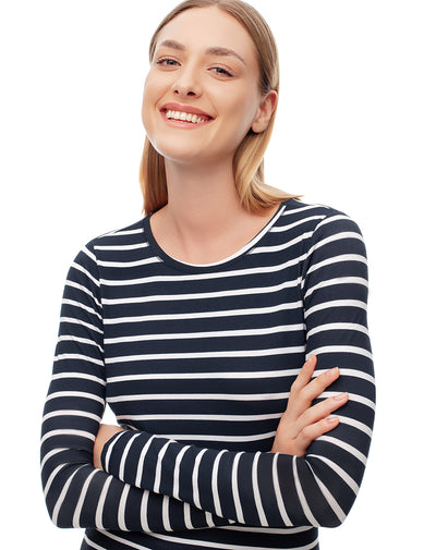 Camibuzo slim algodón rayas mujer