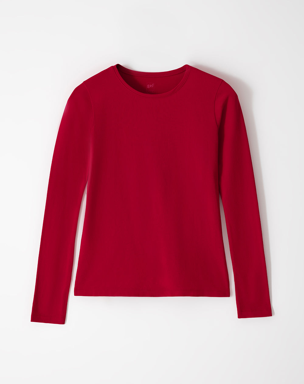 Camiseta slim fit manga larga roja