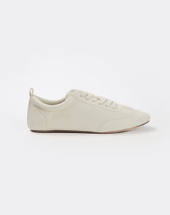 Tenis casuales tipo cuero graneado crudo mujer