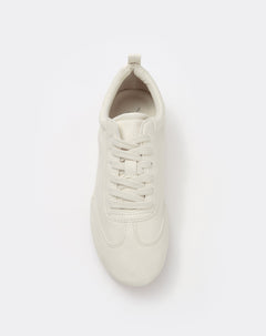 Tenis casuales tipo cuero graneado crudo mujer