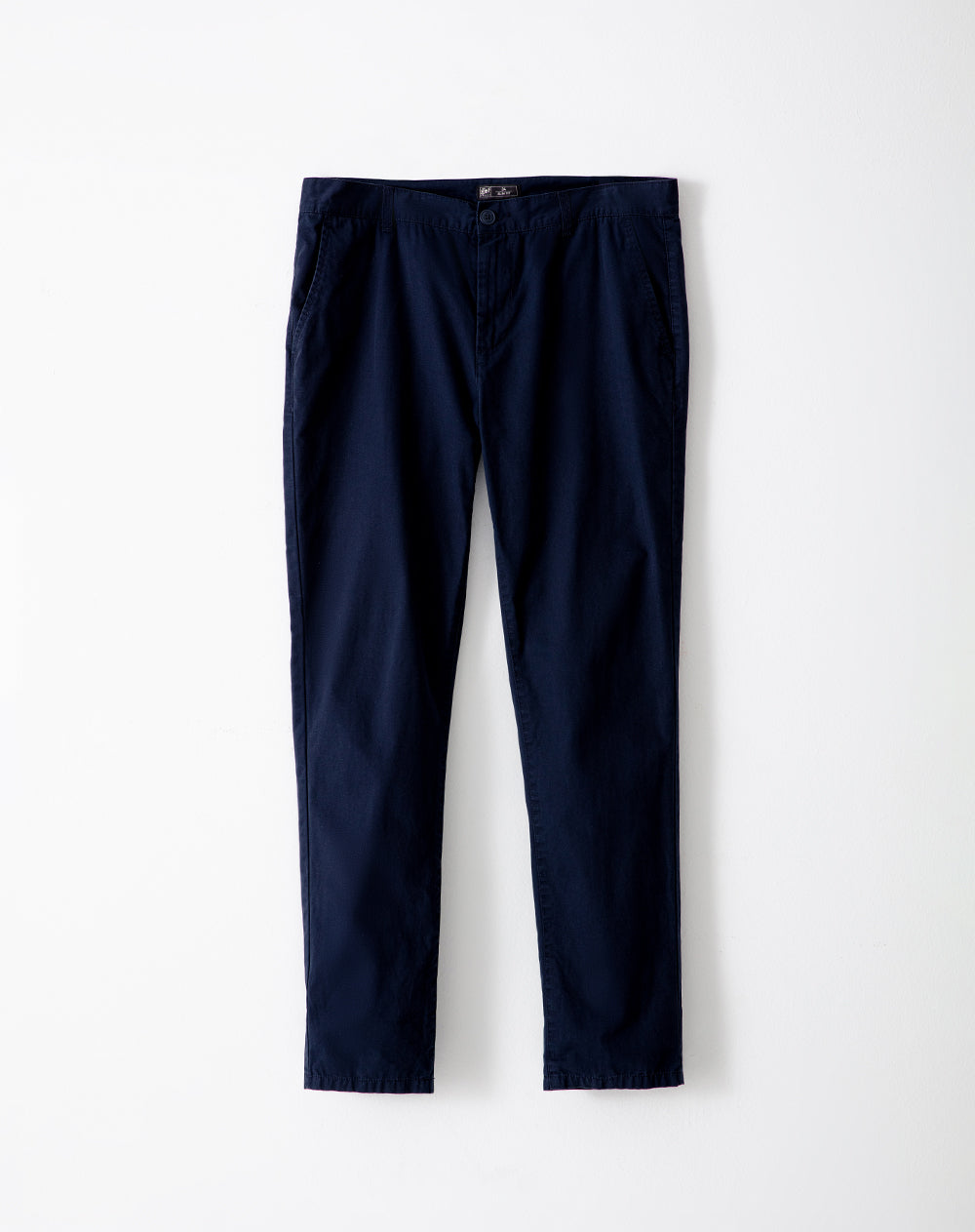 Pantalón slim fit tiro medio en drill azul