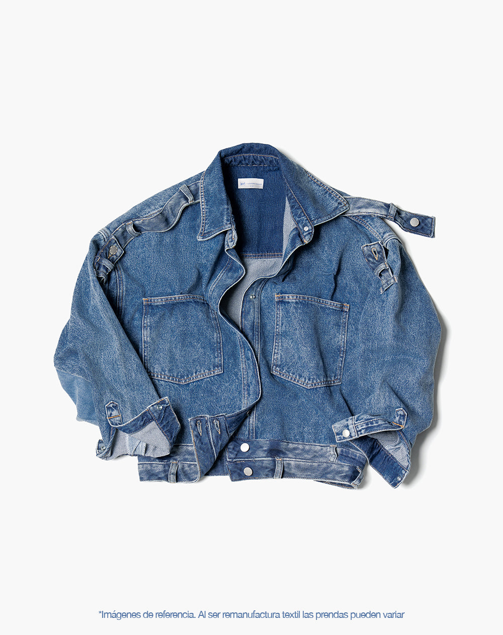 Chaqueta denim overshirt remanufacturada Gef x Alejandro Crocker mujer