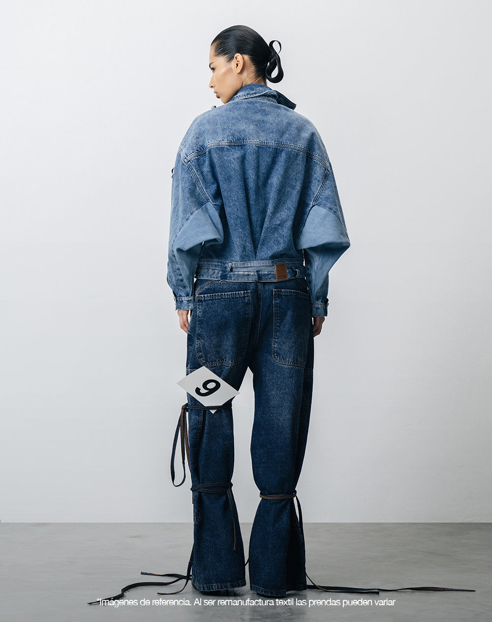 Chaqueta denim overshirt remanufacturada Gef x Alejandro Crocker mujer