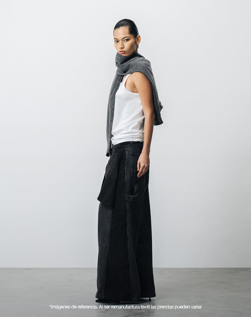 Jean wide leg remanufacturado Gef x Alejandro Crocker mujer