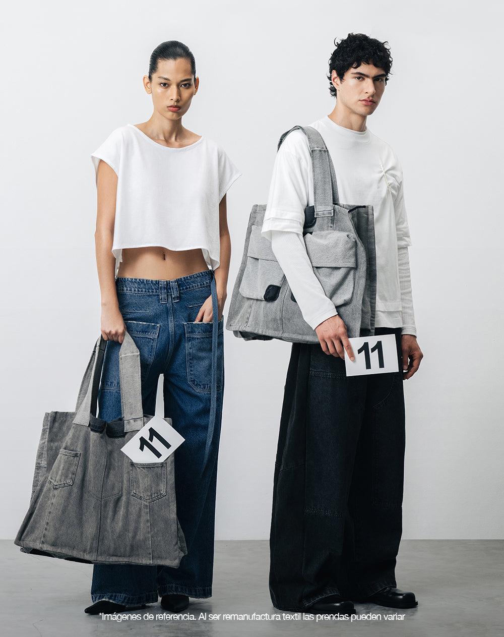 Tote bag denim maxi remanufacturado Gef x Alejandro Crocker