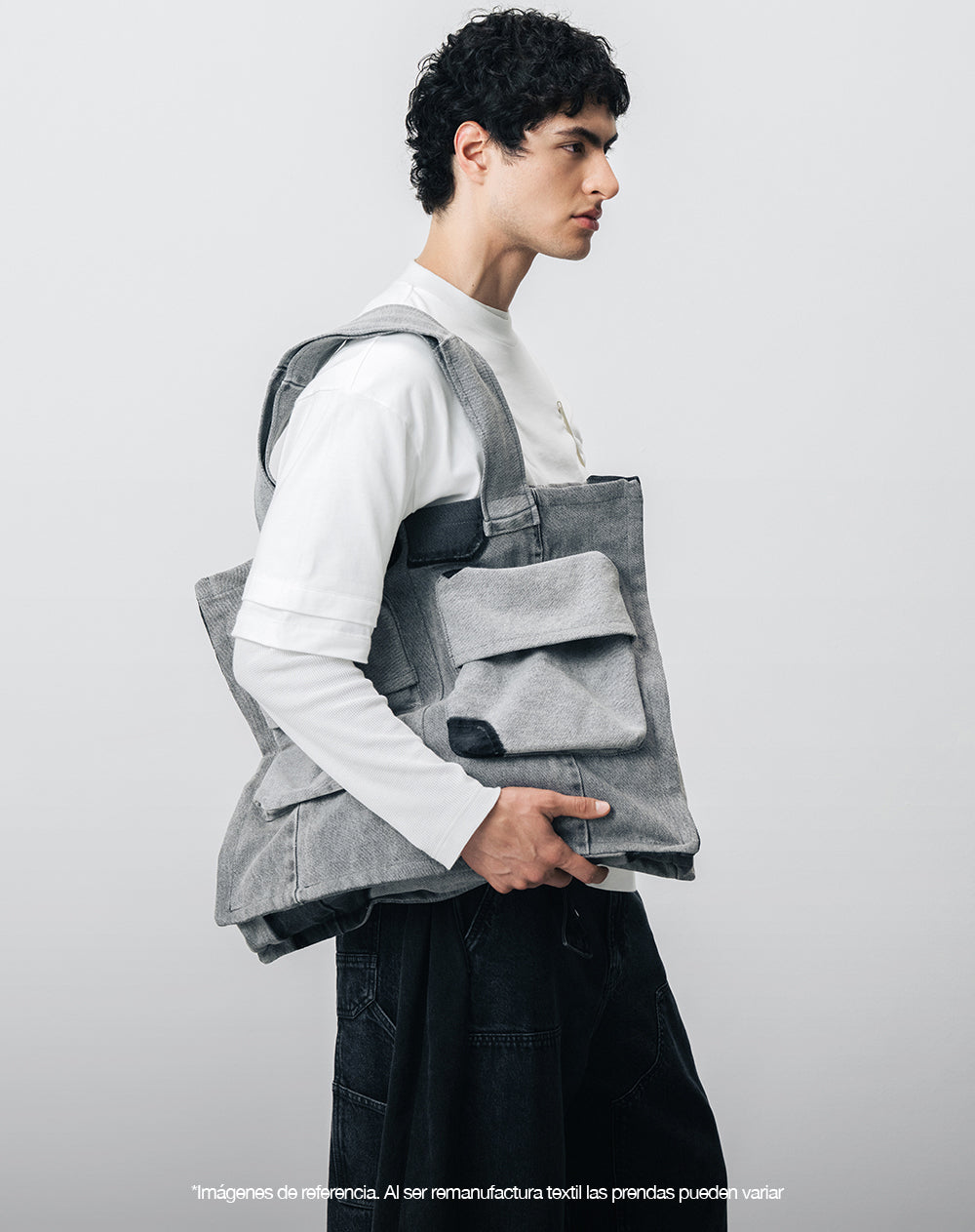 Tote bag denim maxi remanufacturado Gef x Alejandro Crocker